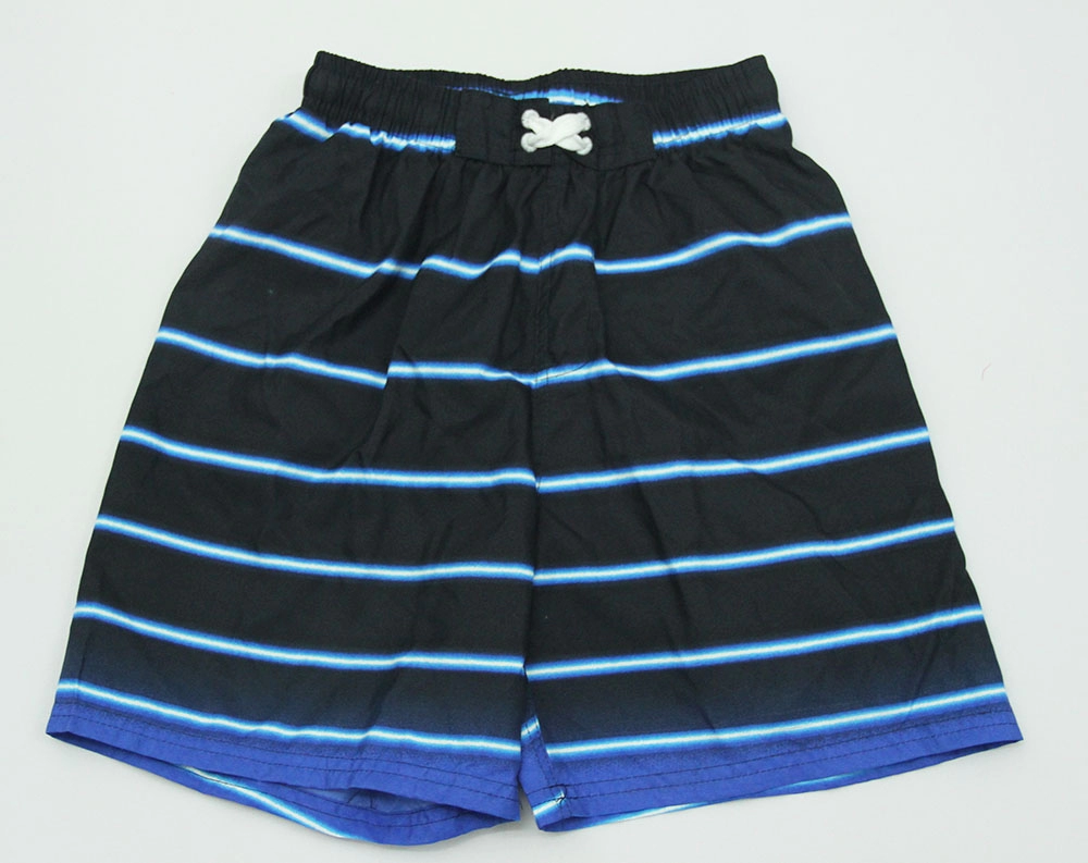 กางเกงว่ายน้ำขาสั้นผู้ชาย Black & Blue Stripes