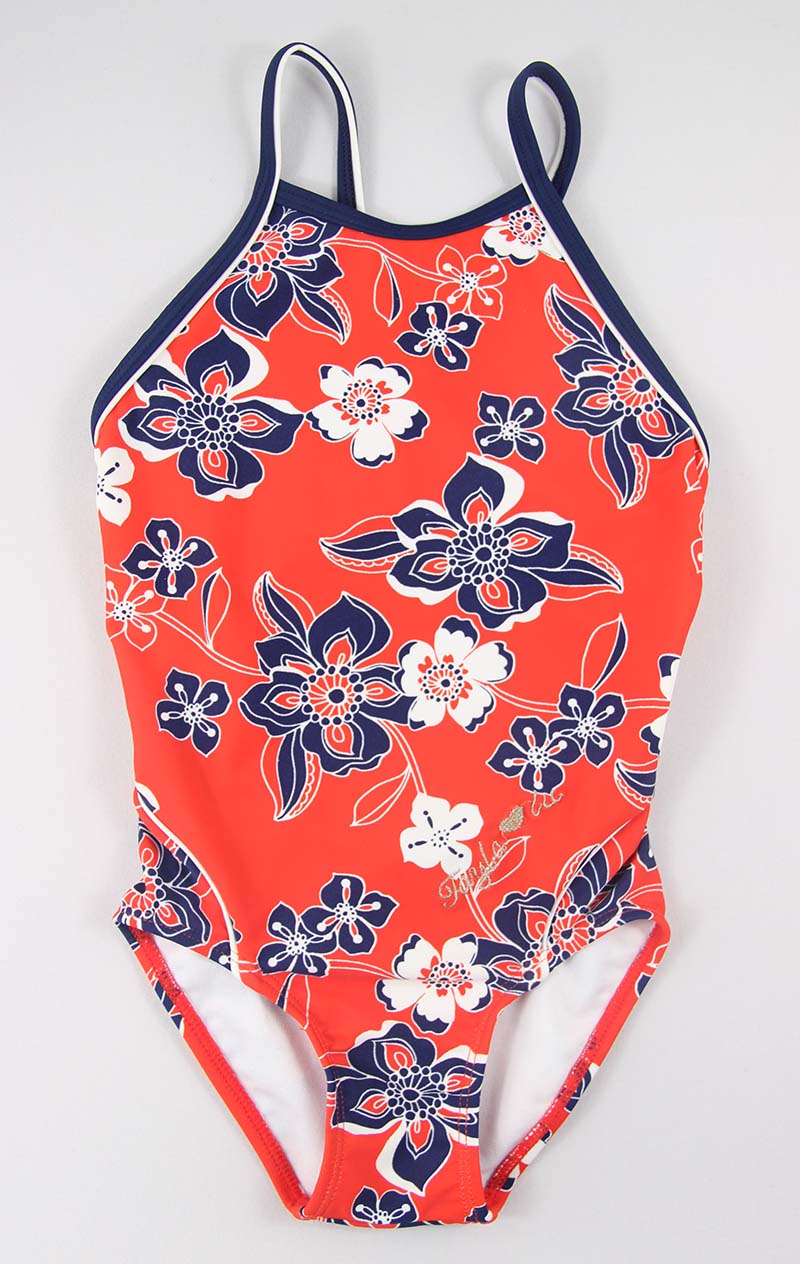 Floral girls one piece swimwear