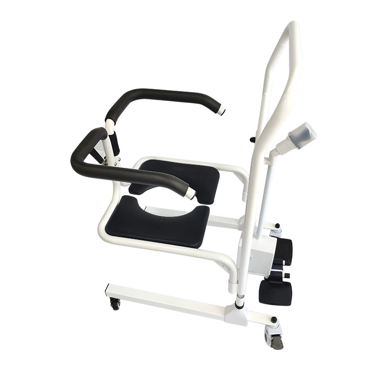 การแพทย์แบบพกพาไฟฟ้าง่ายไฮดรอลิกย้ายล้ออุปกรณ์ห้องน้ำรถเข็นพยาบาลโอนยกเก้าอี้หม้อผู้ป่วย