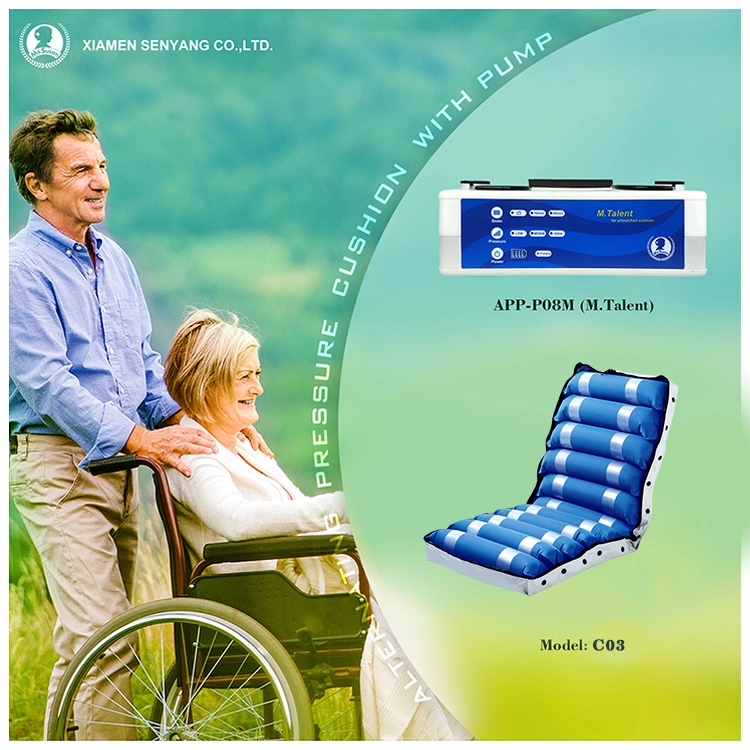 Custom zise oem comfort สลับความดัน anti bedsore ทางการแพทย์ inflatable pad ที่นั่งเก้าอี้รถเข็น air cushion