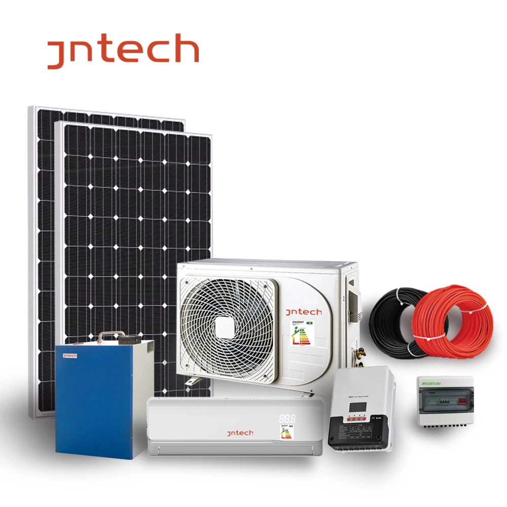 JNTECH Hybrid พลังงานแสงอาทิตย์ AC + DC ติดตั้งง่าย Solar Air Conditioner