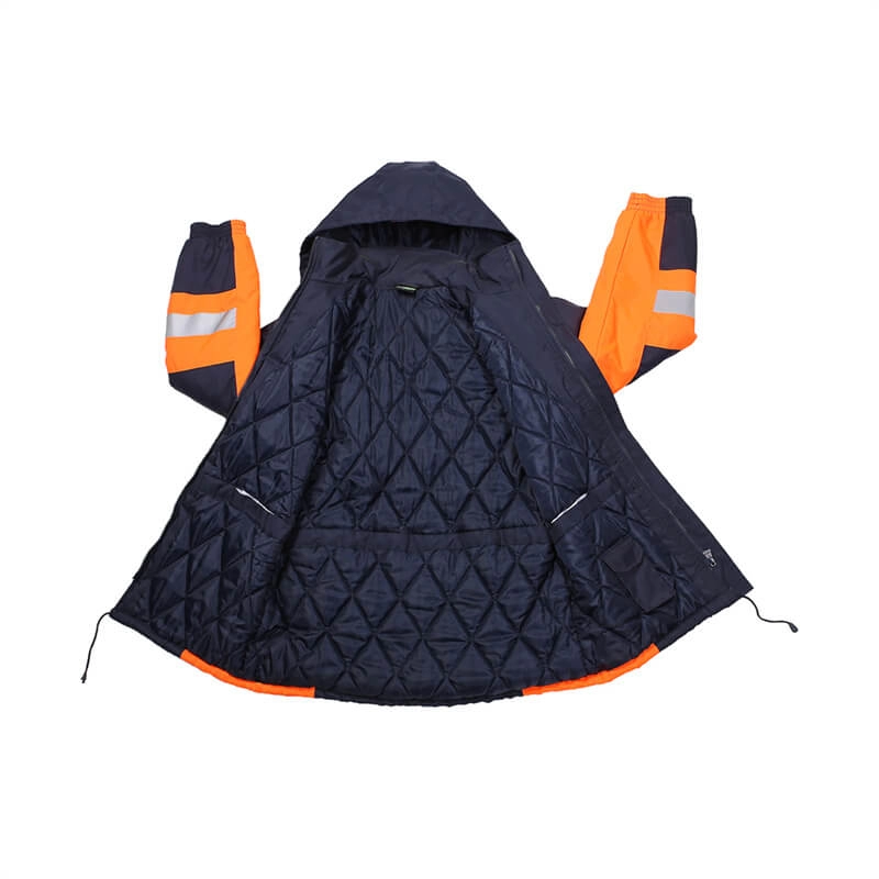 เสื้อกันหนาวผู้ชายแบบทูโทนสะท้อนแสง 2 In 1 Quilted Work Parka