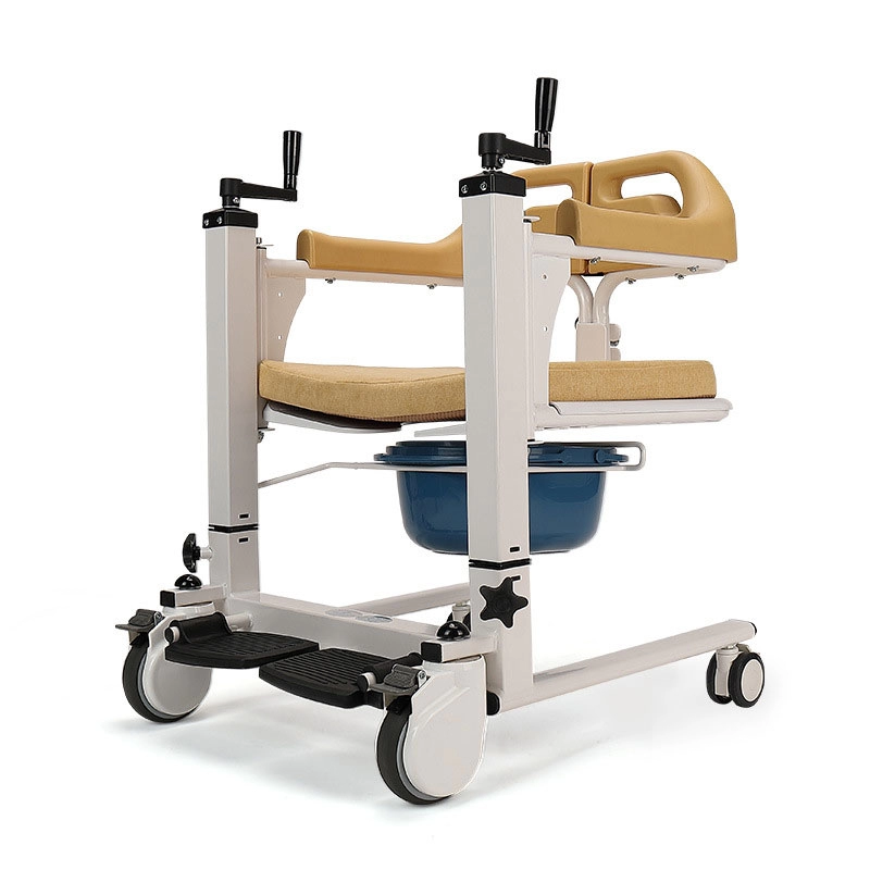 เก้าอี้ยกเคลื่อนย้ายผู้ป่วยแบบมัลติฟังก์ชั่นพร้อมเก้าอี้รถเข็นอาบน้ำ Commode