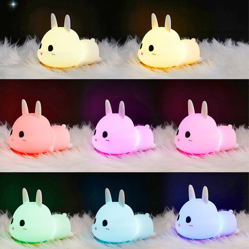 ไฟกลางคืน LED Bunny พร้อมสวิตช์หลายสี