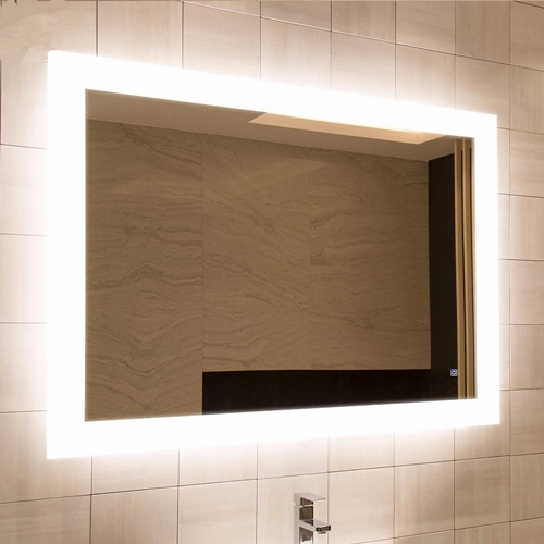 กระจกส่องสว่าง LED แบบติดผนังสำหรับห้องน้ำพร้อมระบบไล่ฝ้า