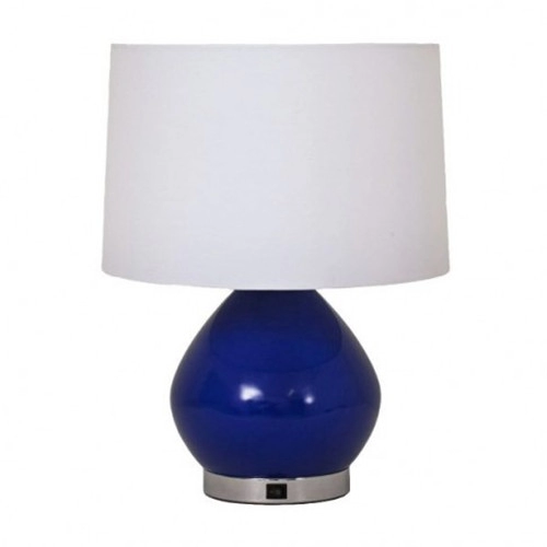 โคมไฟตั้งโต๊ะเซรามิกสีฟ้าสำหรับห้องนอน