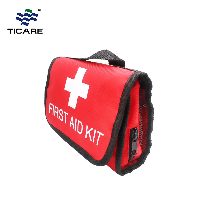 กระเป๋าใส่ชุดปฐมพยาบาลแบบพับได้สีแดงสำหรับกลางแจ้ง