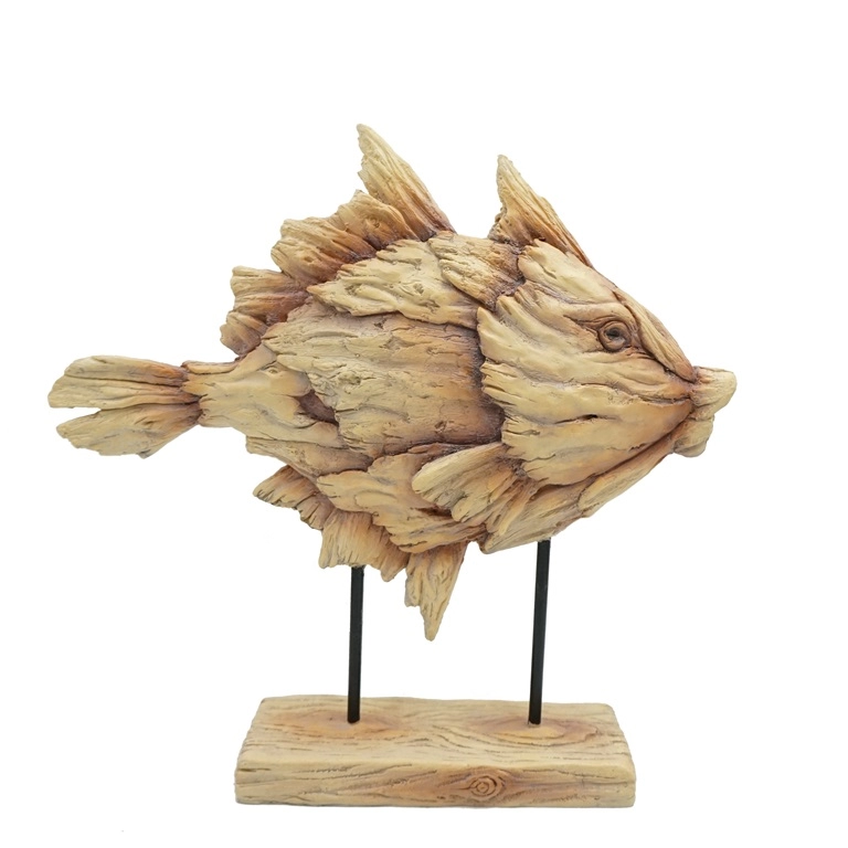 Driftwood Design ประติมากรรมปลาเรซิ่นสำหรับตกแต่งบ้าน