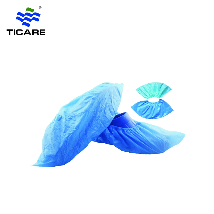 ผ้าคลุมรองเท้าทิ้งพลาสติก CPE Polyethylene สีน้ำเงินกันน้ำ