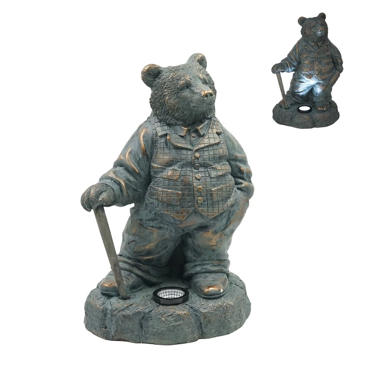 MGO ตุ๊กตา Mr.Bear สีบรอนซ์พร้อมไฟพลังงานแสงอาทิตย์