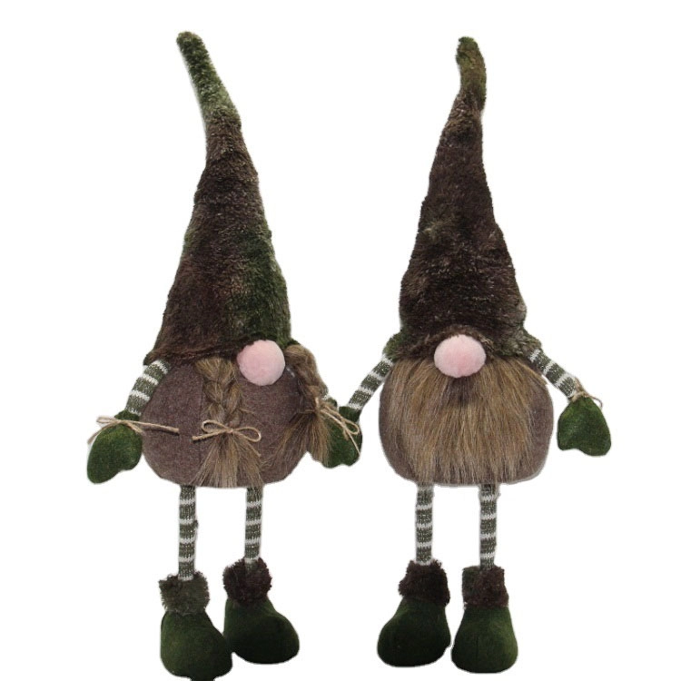 ตุ๊กตา Gnome กับ Moss Finishing ยัดไส้ Swedish Santa
