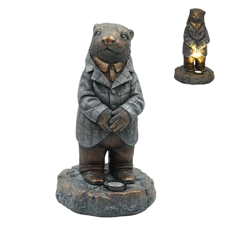 MGO Bronze Otter ตุ๊กตาสวนพลังงานแสงอาทิตย์