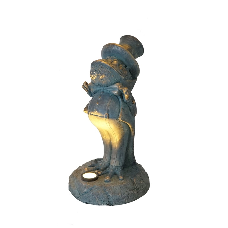 MGO Bronze Mr.Frog ตุ๊กตาสวนพลังงานแสงอาทิตย์