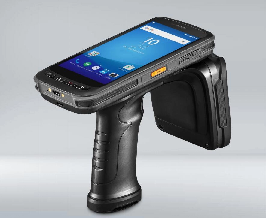 เทอร์มินัลการรวบรวมข้อมูล WIFI Bluetooth Android เครื่องอ่าน RFID UHF ระยะไกลแบบใช้มือถือ