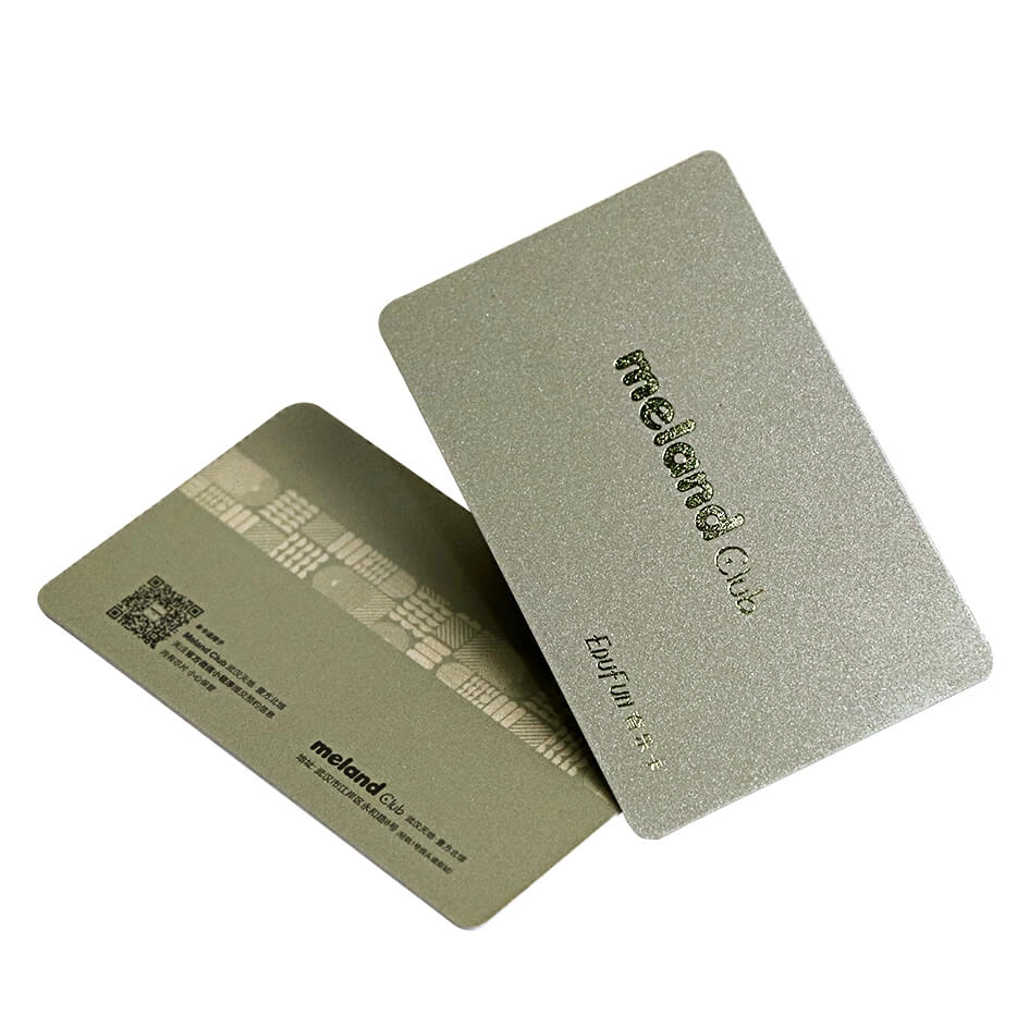 บัตร RFID ซิลค์สกรีนผงทอง 13.56MHz FM1108 พร้อมฟอยล์สีทอง