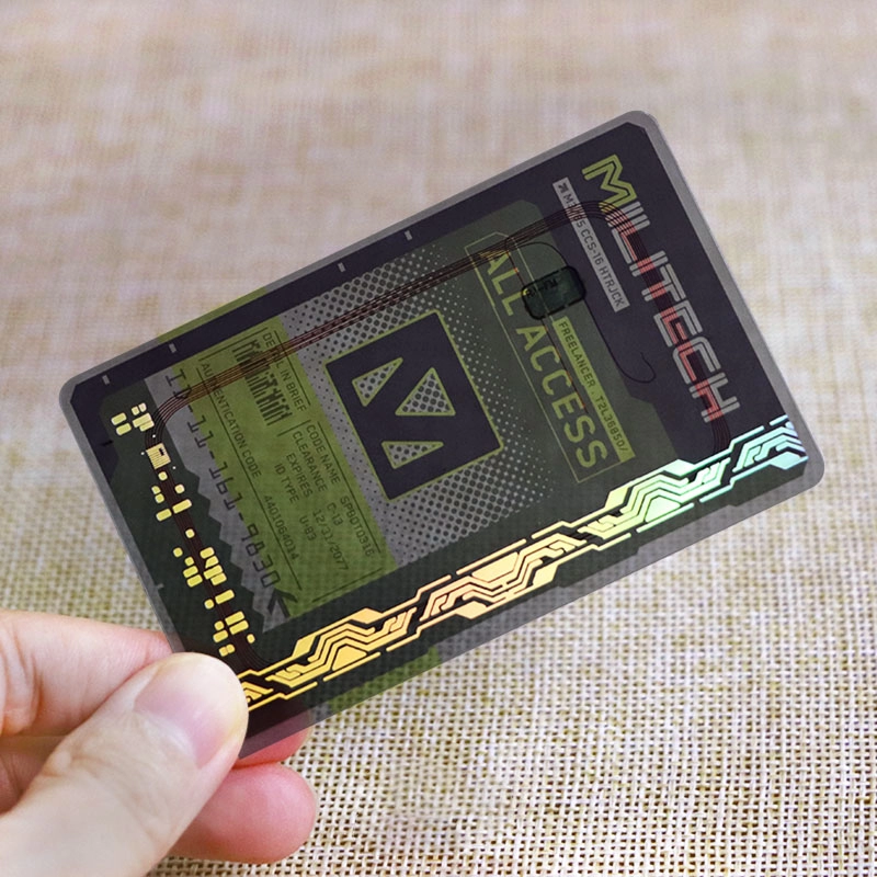 นามบัตร NFC โปร่งใส RFID 13.56Mhz