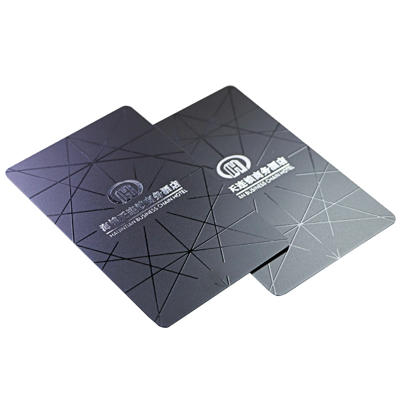 บัตรกุญแจโรงแรม PVC 13.56MHz RFID S50 สีดำพร้อมจุด UV