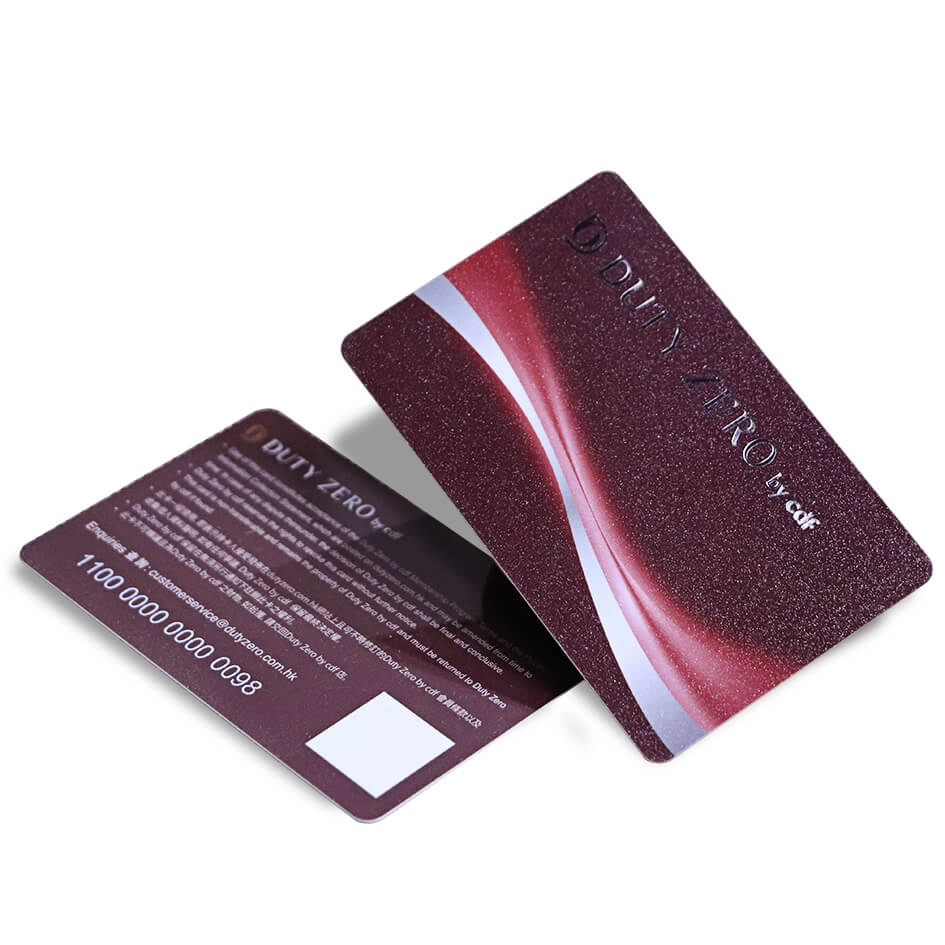 บัตร CR80 พลาสติก RFID IC Sparkly พร้อมสีเงิน