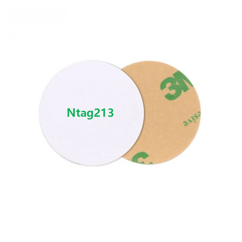 Ntag213 การ์ดเหรียญ NFC แบบเขียนได้พร้อมสติ๊กเกอร์ 3M