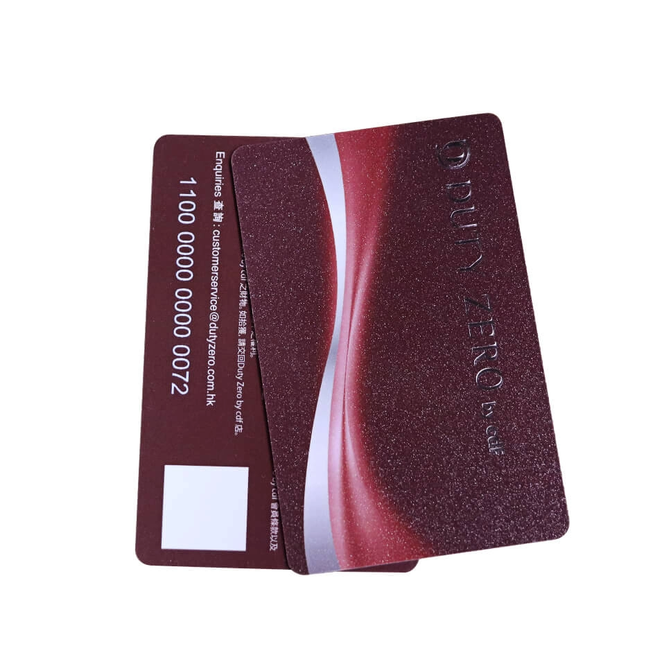 บัตร CR80 พลาสติก RFID IC Sparkly พร้อมสีเงิน