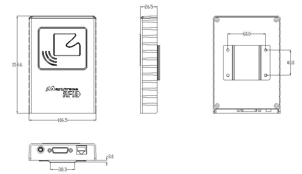 เครื่องอ่านแบบบูรณาการ UHF RFID ระยะสั้น